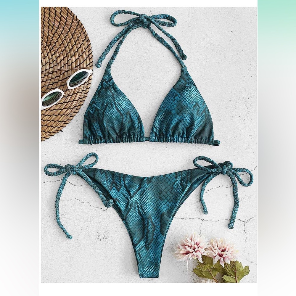 Women's Leopard Print Underwire Tie String Triangle Bikini